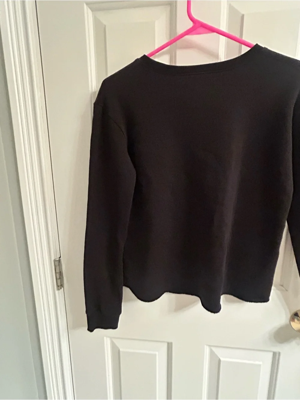 Justice Black Long Sleeve Fleece Lined Sweatshirt with Neon Gradient Logo